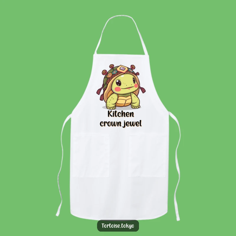 Funny Kawaii Tortoise Headwear Apron: Cook with Curious, Humorous Flair