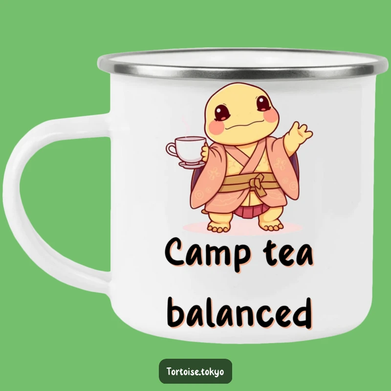 Funny Kawaii Tortoise Tea Set Camping Mug: Adventure with Playful Humor
