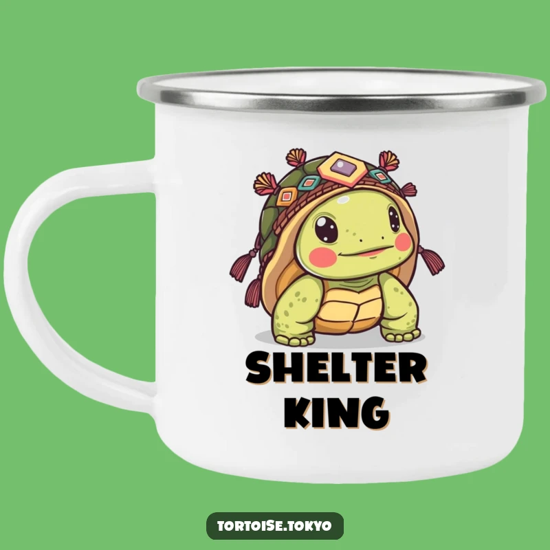 Funny Kawaii Tortoise Headwear Camping Mug: Adventure with Curious Humor