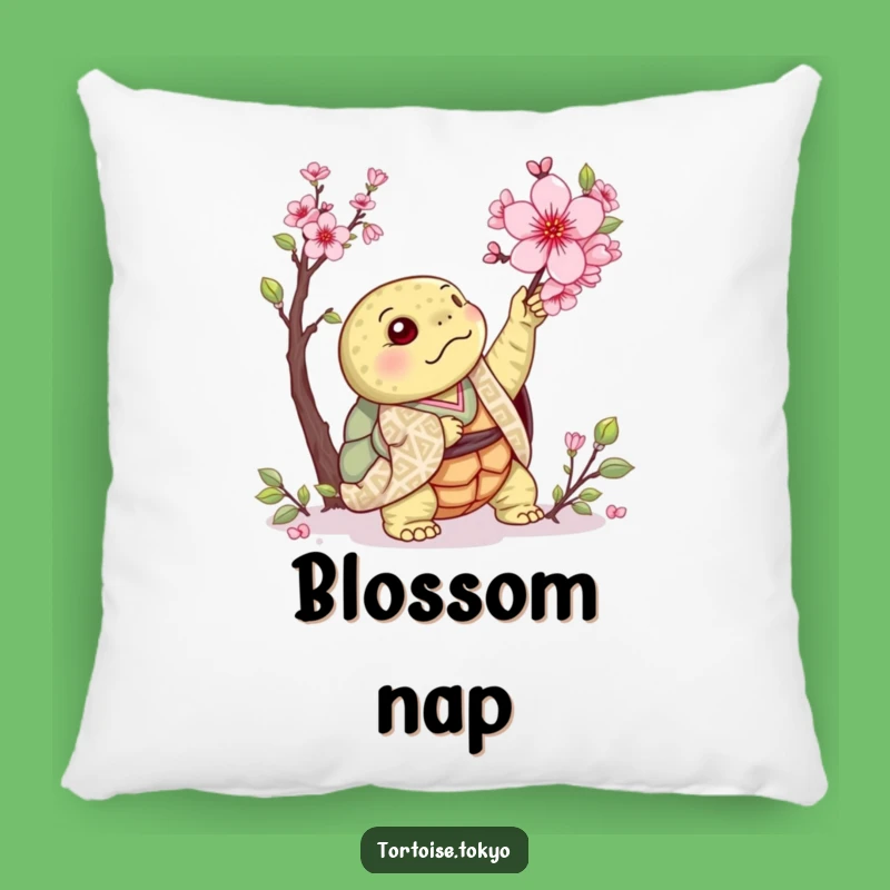 Funny Kawaii Tortoise Blossom Pillow: Comfy and Springtime Humorous Gift