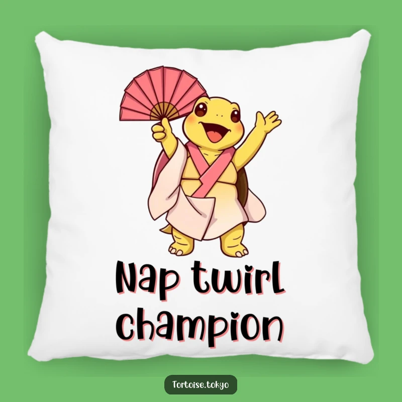Funny Kawaii Tortoise Kimono Fan Pillow: Comfy and Humorous Decorative Gift