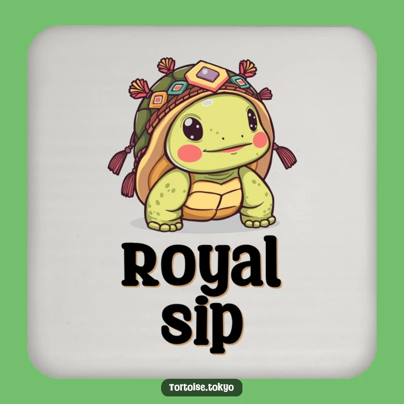 Funny Kawaii Tortoise Headwear Coasters: Protect Surfaces with Curious Humor