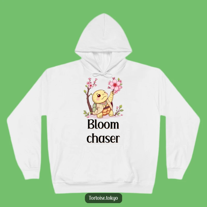 Cozy Funny Kawaii Tortoise Blossom Hoodie: Warmth and Springtime Humor