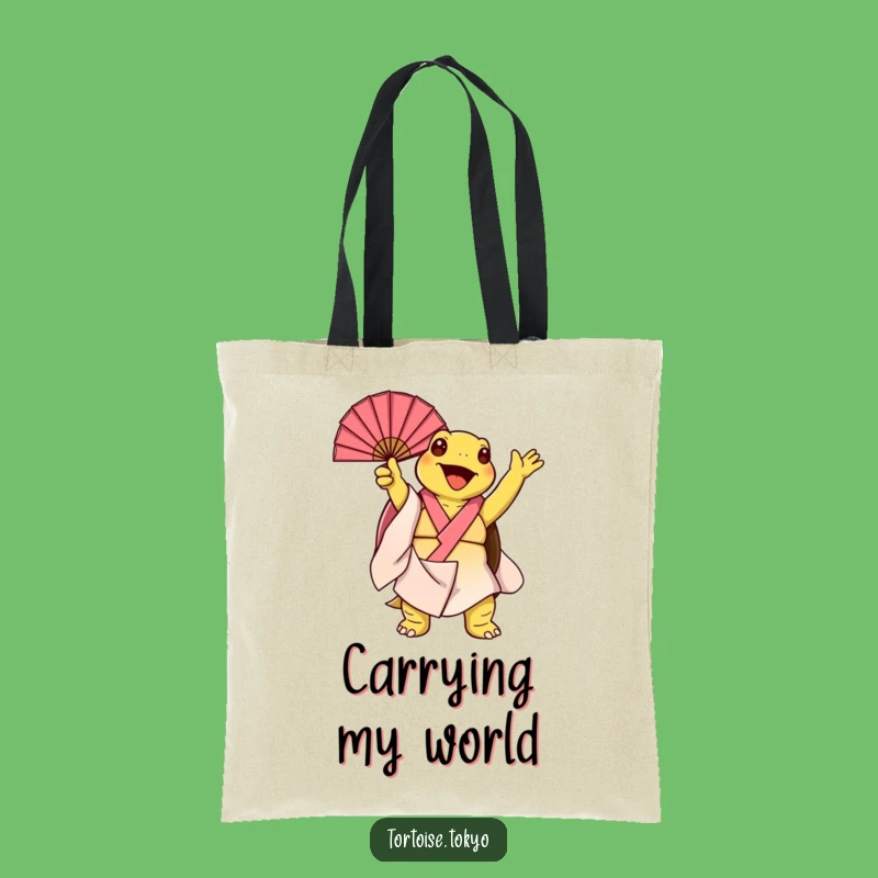 Funny Kawaii Tortoise Kimono Fan Tote Bag: Stylish and Humorous Gift